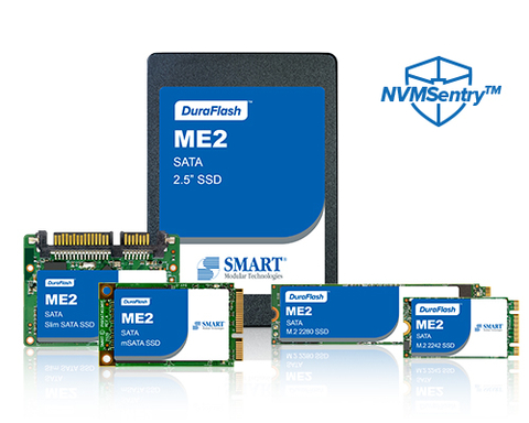 SMART Modular世迈科技 ME2 SATA SSD 配备 M.2 2242、mSATA 和 Slim SATA，为各种工业应用最佳储存选项。 (照片：美国商业资讯)