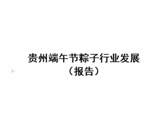贵州端午节粽子行业分析报告